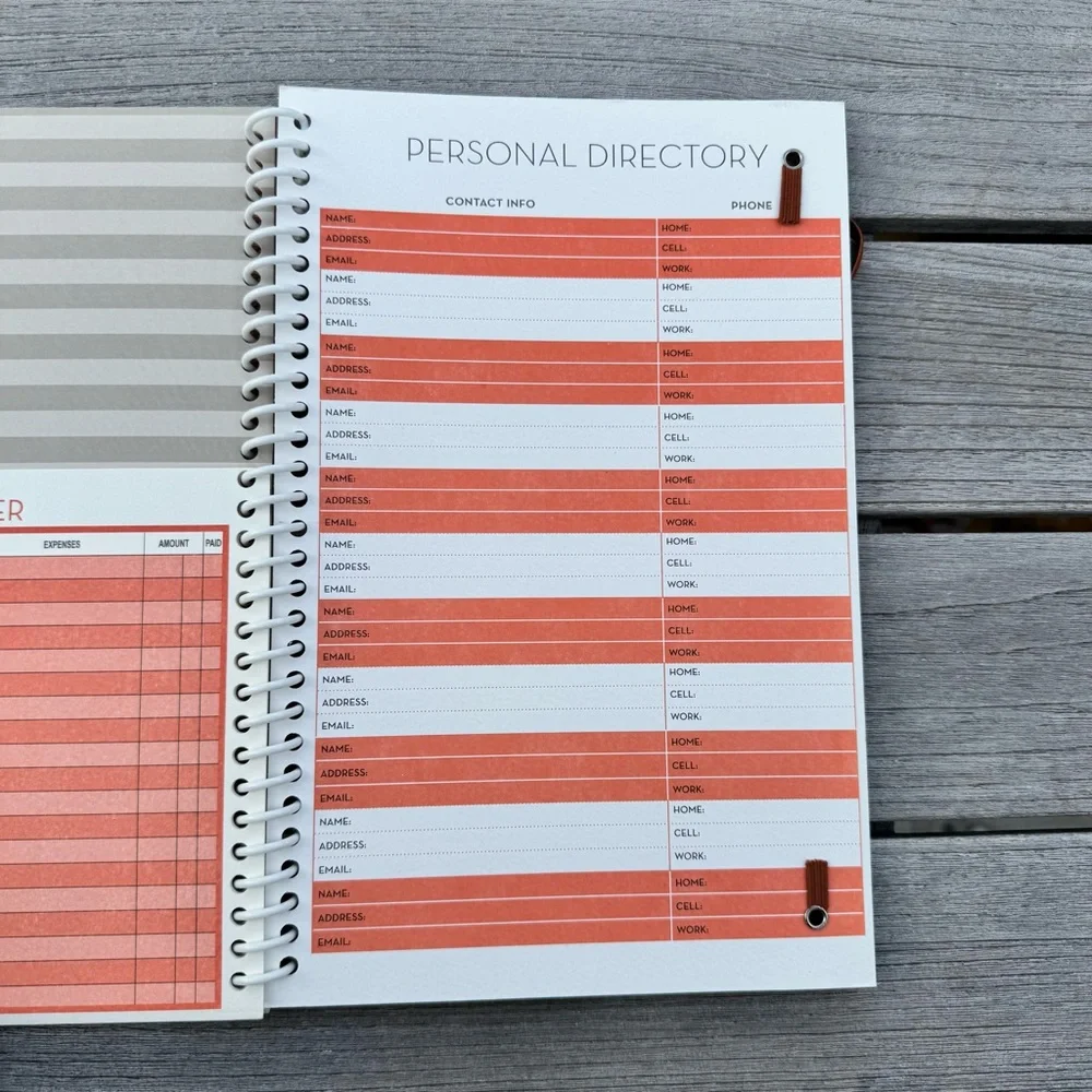 NEW Home finance and bill organizer book budget planner spiral bound pockets